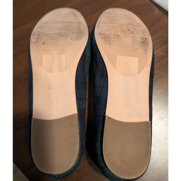 J CREW FACTORY Green Multi Plaid Smoking Tassel Loafers Size 8.5 EUC - Picture 5 of 7